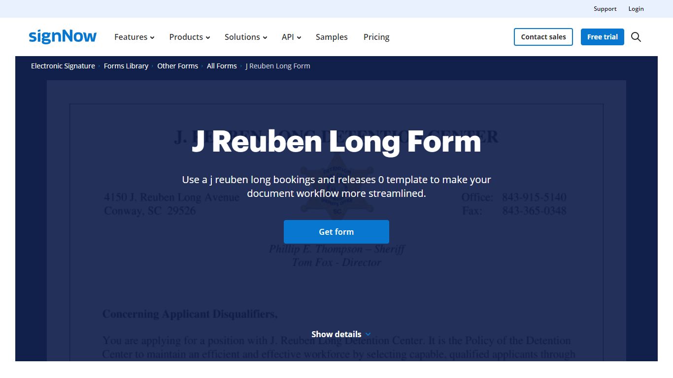 J Reuben Long Bookings and Releases Form: the Form in Seconds - Fill ...