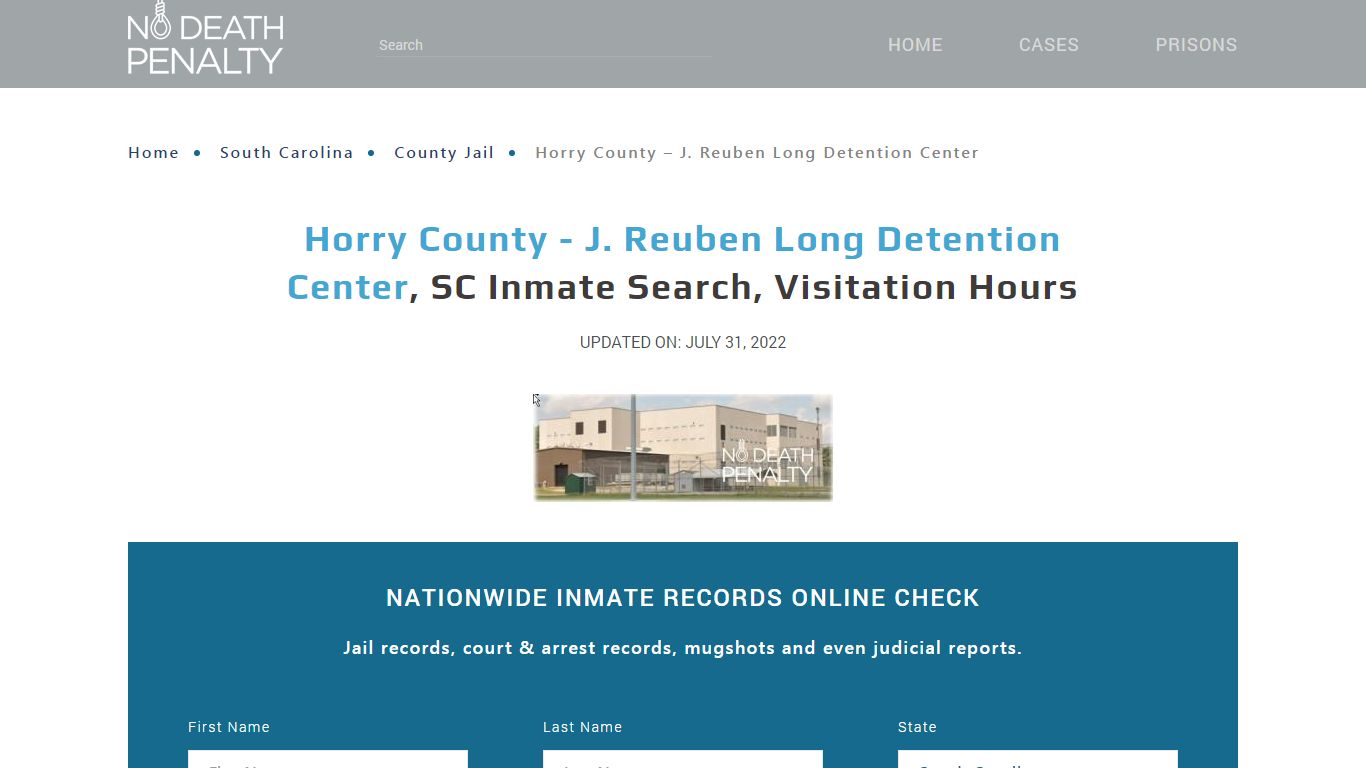 Horry County - J. Reuben Long Detention Center, SC Inmate Search ...